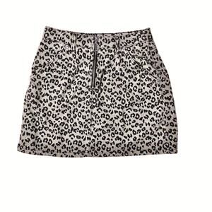 Top Shop Leopard Denim Skirt 6